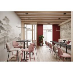 Restoflex Chaise de restaurant en tissu Frankie (lot de 2) Bordeaux/greige ou greige/bleu gris