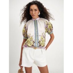River Island Chemisier River Island à fleurs et manches bouffantes crème FR 40 (EU 38)