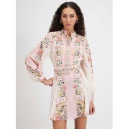 River Island Robe chemise River Island à fleurs avec dentelle Rose FR 38 (EU 36)