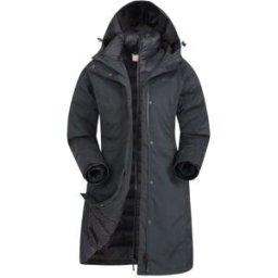 Mountain Warehouse Mountain Warehouse Alaskan 3-In-1 Waterproof Long Coat Noir FR 54 (EU 52)