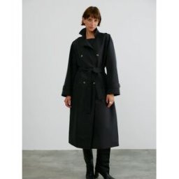VERO MODA VERO MODA Long Belted Trench Coat Noir FR 38 (EU 36)