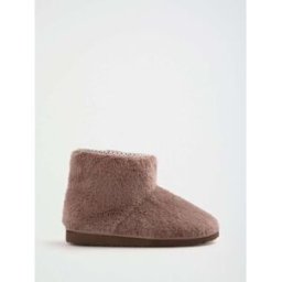 Friends Like These Friends Like These Faux Fur Tape Detail Ankle Boot Slippers Brun petit