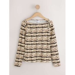 Next Long Sleeve Ribbed Boat Neck Top Brun FR 36 (EU 34)