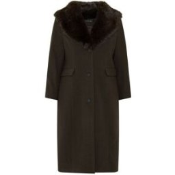 Evans Evans Faux Fur Collar Coat Brun FR 46 (EU 44)