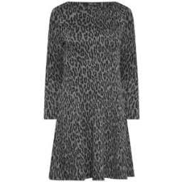M & Co M & Co Petite Animal Fit & Flare Dress Gris FR 44 Petite (EU 42 P)