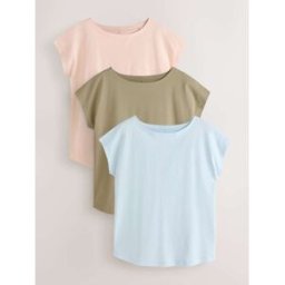 Next Lot de 3 T-shirts à Mancherons bleu S (FR 38-40)