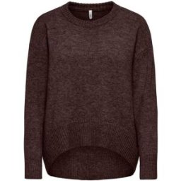 ONLY ONLY Round Neck High Low Hem Loose Fit Jumper Brun FR 38 (EU 36)