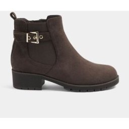 Yours Curve Yours Curve Faux Suede Buckle Stretch Ankle Boots Brun EU 38 (UK 5)