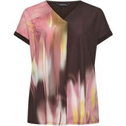 Evans Evans Blurred Floral Print Top Brun FR 50 (EU 48)