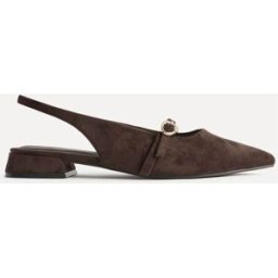 Linzi Linzi Revive Wide Fit Pointed Toe Ballet Flats With Buckle Detail Brun EU 38 (UK 5)