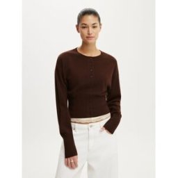 Cotton On Cotton On Sara Button Cardigan Brun M (FR 42-44)