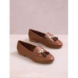 Lipsy Mocassins Vêtements de travail à bout amande et pompons Lipsy Brun EU 38 (UK 5 W)