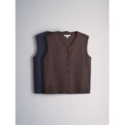 The Set The Set lot de 2 Pack Fine Knit Col V Gilet bleu L (FR 46-48)