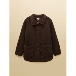 Joules Joules Sadie Longline Button Through Fleece Jacket Brun FR 36 (EU 34)