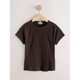 self. self. T-shirt côtelé ajusté Brun FR 36 (EU 34)