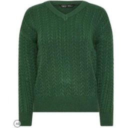 M & Co M & Co Petite V-Neck Mini Cable Jumper vert FR 38-40 Petite (EU 36-38 P)