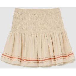 reiss Reiss Catie Cotton-Blend Shirred Mini Skirt naturel FR 44 (EU 42)