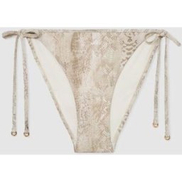 reiss Reiss Thia Snake-Print Side-Tie Bikini Bottoms Brun FR 38 (EU 36)