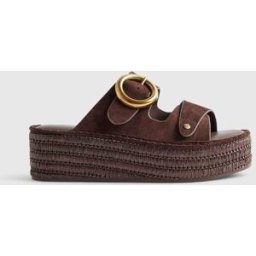 riverisland River Island Ring Buckle Strap Wedge Sandals Brun EU 40 (UK 7)