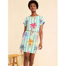 loveroses Love & Roses mini-robe t-shirt en jersey à col ras du cou vert FR 50 (EU 48)