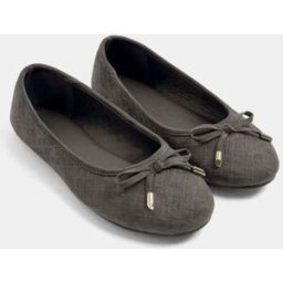 Yours Curve Yours Curve Woven Ballerina Pumps Gris EU 39 (UK 6)