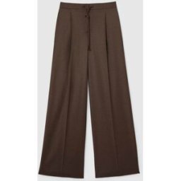 Reiss Reiss Derby Wool-Blend Wide-Leg Drawstring Trousers Brun FR 34 (EU 32)