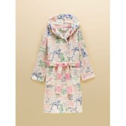 Joules Luna Hooded Fleece Dressing Gown crème L-XL (FR 46-52)