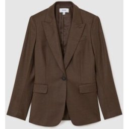 Reiss Reiss Derby Wool-Blend Single-Breasted Blazer Brun FR 42 (EU 40)