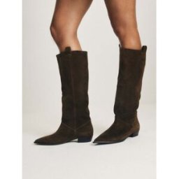 The Set Bottes The Set Premium en daim bohème au genou Brun EU 37 (UK 4)