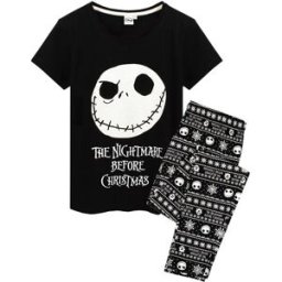 Vanilla Underground Vanilla Underground Disney Short Sleeve Long Leg Pyjamas Set Noir XL (FR 50-52)