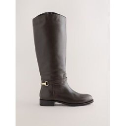 Next Pied standard avec mollet large Forever Comfort ? Bottes en cuir hauteur genou Brun EU 42 (UK 8)