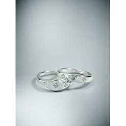Next Waterproof Stainless Steel Star Sparkle Rings 2 Pack argenté S (FR 38-40)