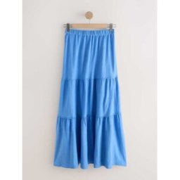 next Jupe longue à volants en coton bleu FR 44 Short (EU 42 S)