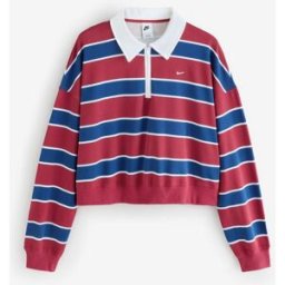 Nike Nike Stripe Long Sleeve Polo Top rouge L (FR 46-48)