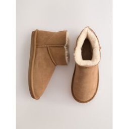Next Chaussons chaussons en daim doublés de fausse fourrure Brun EU 35.5 (UK 3)