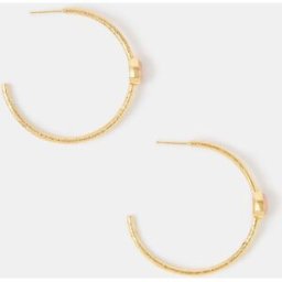 Accessorize Accessorize 14ct Rose Quartz Teardrop Hoop Earrings doré Un an