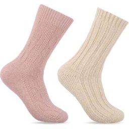Totes Lot de 2 chaussettes Totes Wool Blend thermiques Rose Un an