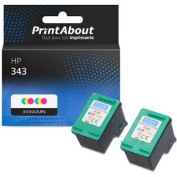 PrintAbout Cartouche compatible HP 343 (C8766EE) - 3-couleurs - Multipack 3-couleurs
