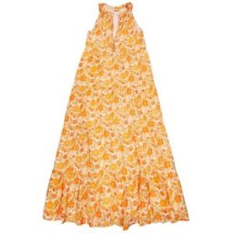 Louis Louise - Robe en lurex fleurie Rihanna orange XS/S