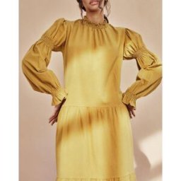 The New Society - Robe en Coton Bio Brigitte olive L