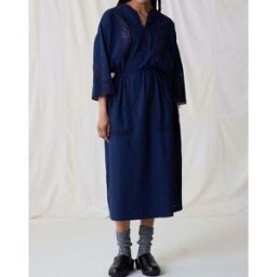 Leon & Harper - Robe Roxy Broderies Coton Bio bleu nuit S