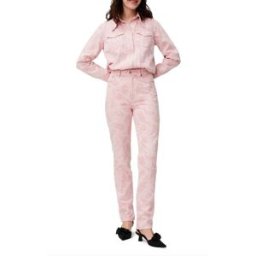Ganni - Jean Straight Paisley Coton Bio rose 27