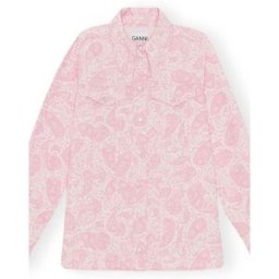 Ganni - Sur-Chemise Westen Paisley Denim Coton Bio rose 36