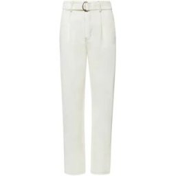 Alma Deia - Jean en coton bio paper bag Freja blanc cassé L