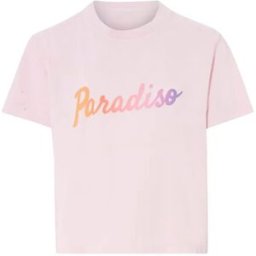 Alma Deia - T-shirt boxy imprimé paradiso coton bio Linda rose bonbon XS