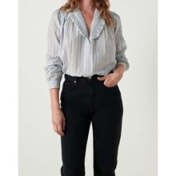 Leon & Harper - Blouse Coucou Stripy Coton Bio bleu ciel S
