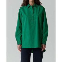 Leon & Harper - Chemisier Chipo Broderies Coton Bio vert XS