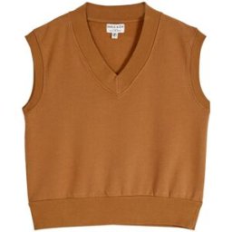 Emile et Ida - Sweat Col V en Coton Bio Yena caramel M