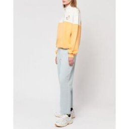 Bobo Choses - Sweat Zippé Color Block en Coton Bio écru/orange M