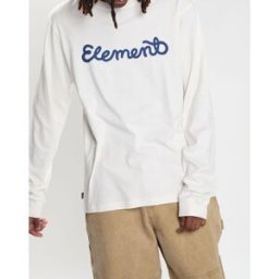 Element - T-Shirt 100% Coton Bio Chicago Il Ls écru XS